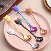 Cat Coffee Spoon, Stainless Steel Cat Paw Claw Teaspoon, Multi-Color Electroplated Stirring Spoon, for Ice Cream Yogurt Dessert