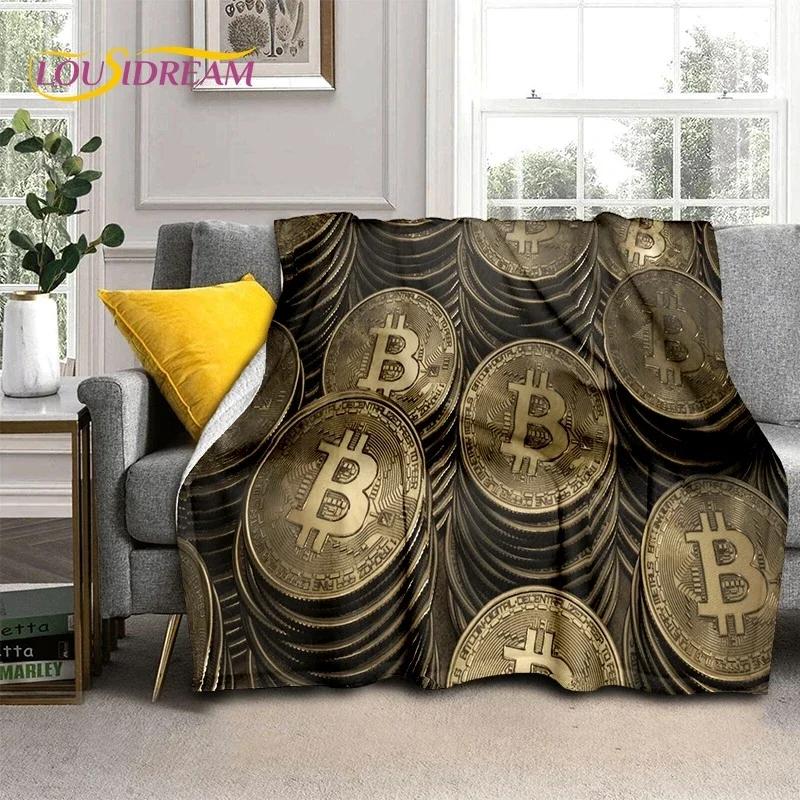 Bitcoin Virtual Currency NFT Soft Flannel Blanket for Beds Bedroom Sofa Picnic,Throw Blanket for Cover Outdoor Leisure Nap Gift