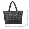 Winter Cotton Tote Bag High Capacity Women's Shoulder Handbags Quilted Female Handbags for Daily Commute Work Shopping and Travel