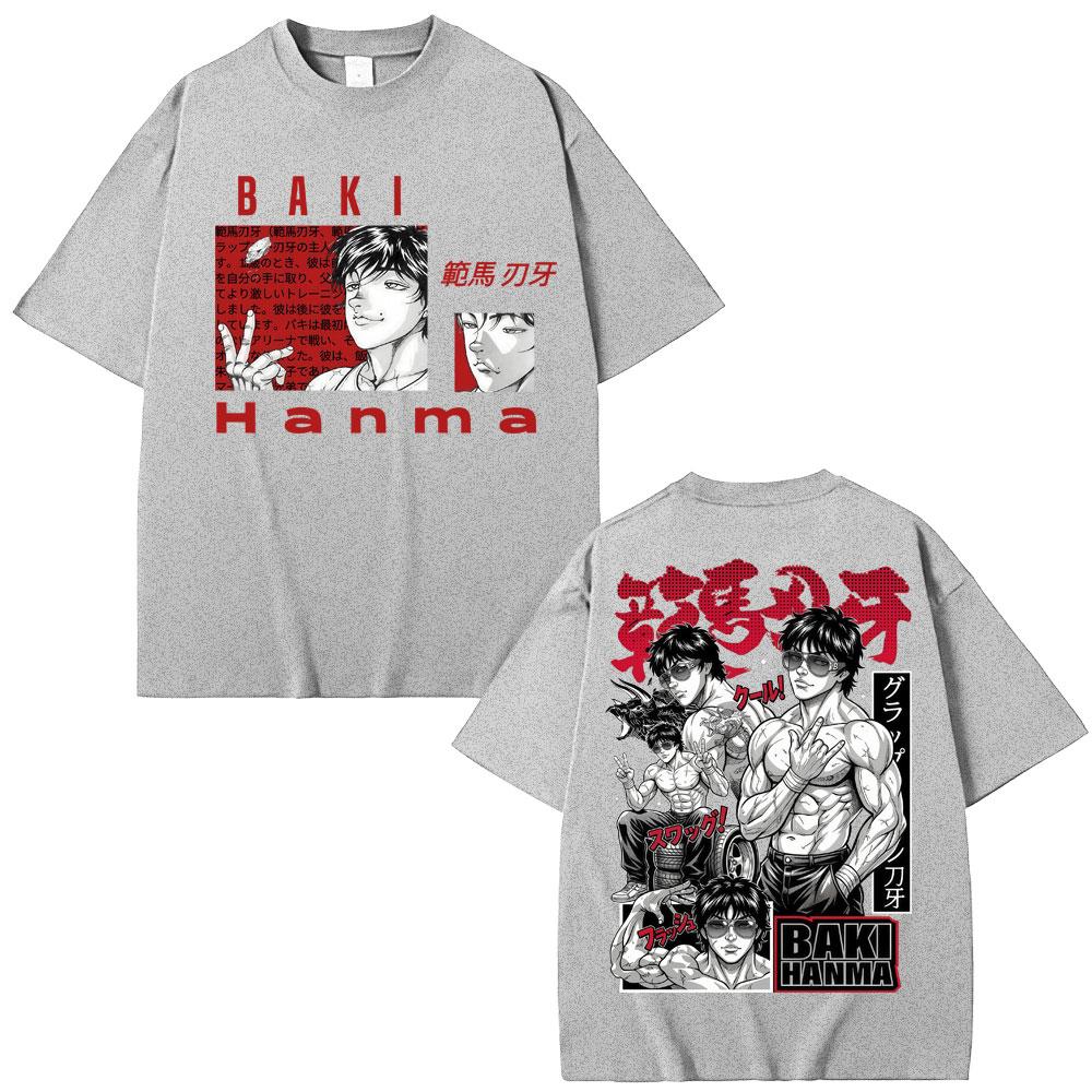 Anime Baki HaUnisex Harajuku T Shirts Vintage Unisexga Y2k Fashion T Shirt Unisex Women Oversized Cotton Casual Tshirt Streetwear Male