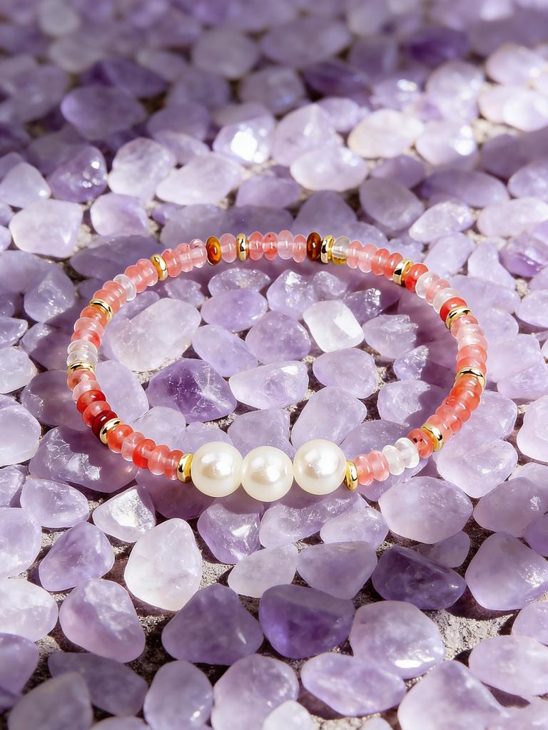 Natural Stone Simulated Pearl Bracelet Green Aventurine 4mm Abacus Beads Handmade Reiki Energy Charm Bracelet Bohemian Jewelry