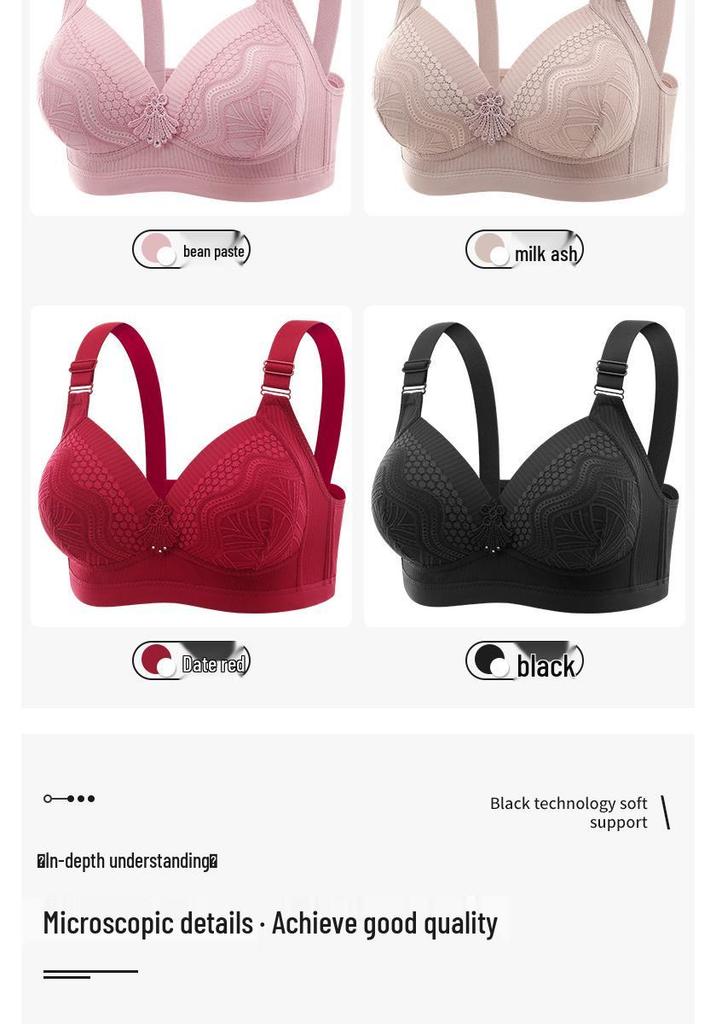 Premium Seamless Push-Up Bra for Middle-aged & Elderly Women - Beautiful Back, Wireless, Plus Size Lingerie for Mother's Day