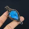 Neon Blue Apatite Pendant, 999 Copper Wire Wrapped Gemstone Jewelry, Handmade Pendant, For Mother Day