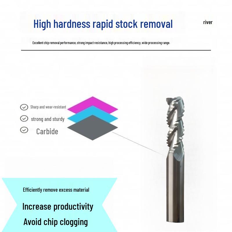 55° Aluminum Alloy Carbide Coarse Milling Cutter - Corrugated Corn Design for CNC Skinning and Roughing.
