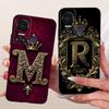Black For ITEL S18 S663L Cover For ITEL Vision 5 Case Silicone Luxury Crown A-Z Letters 2D Flat Pattern Soft Phone Casing