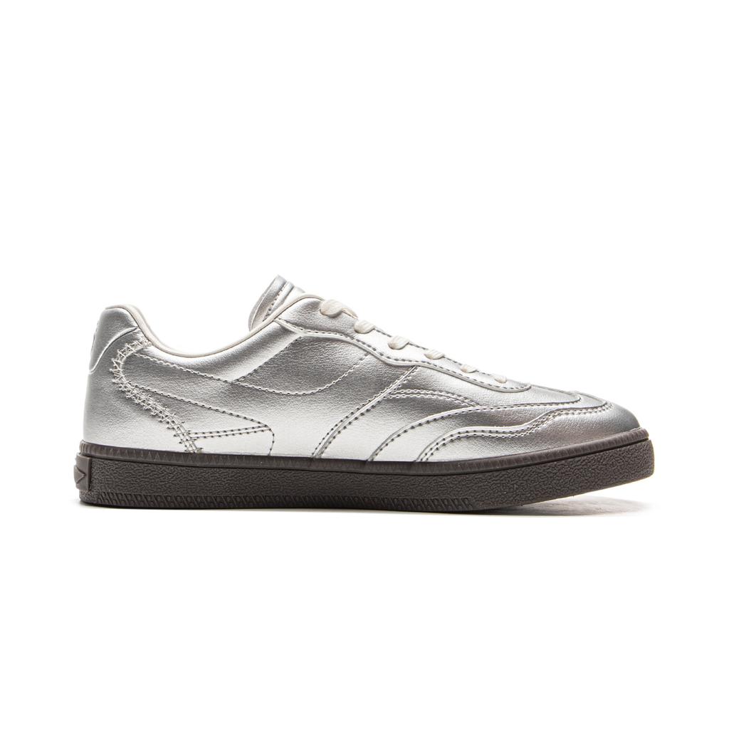 Li Ning Yunchuan Abrasion Resistant, Lightweight, Balanced Low top German Army Trainers Women's Silver AGCV100-4