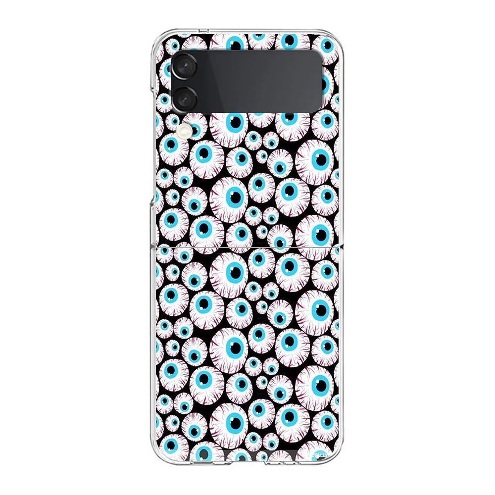 Phone Cover For Samsung Galaxy Z Flip 6 5 4 Case Transparent For Samsung Z Flip 3 Hard PC Foldable Shell The Eye Of Cthulhu Bags