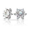 6.5mm Snowflake Full Diamond Stud Earrings Sunflower Paved Earrings D VVS1 Exquisite Moissanite Jewelry
