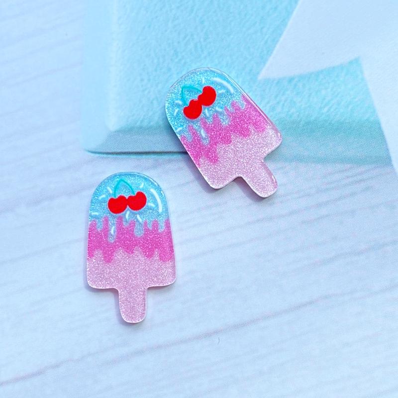 50Pcs/Lot Cute Mixed Shiny Mini Ice Cream Flatback Acrylic Kawaii Scrapbooking Embellishments Diy Accessories E50