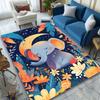 Sleeping Elephant Printed Area Rug, Durable Polyester Crystal Velvet Carpet, Soft Non-Slip Mat for Bedroom, Cloakroom, Kitchen,
