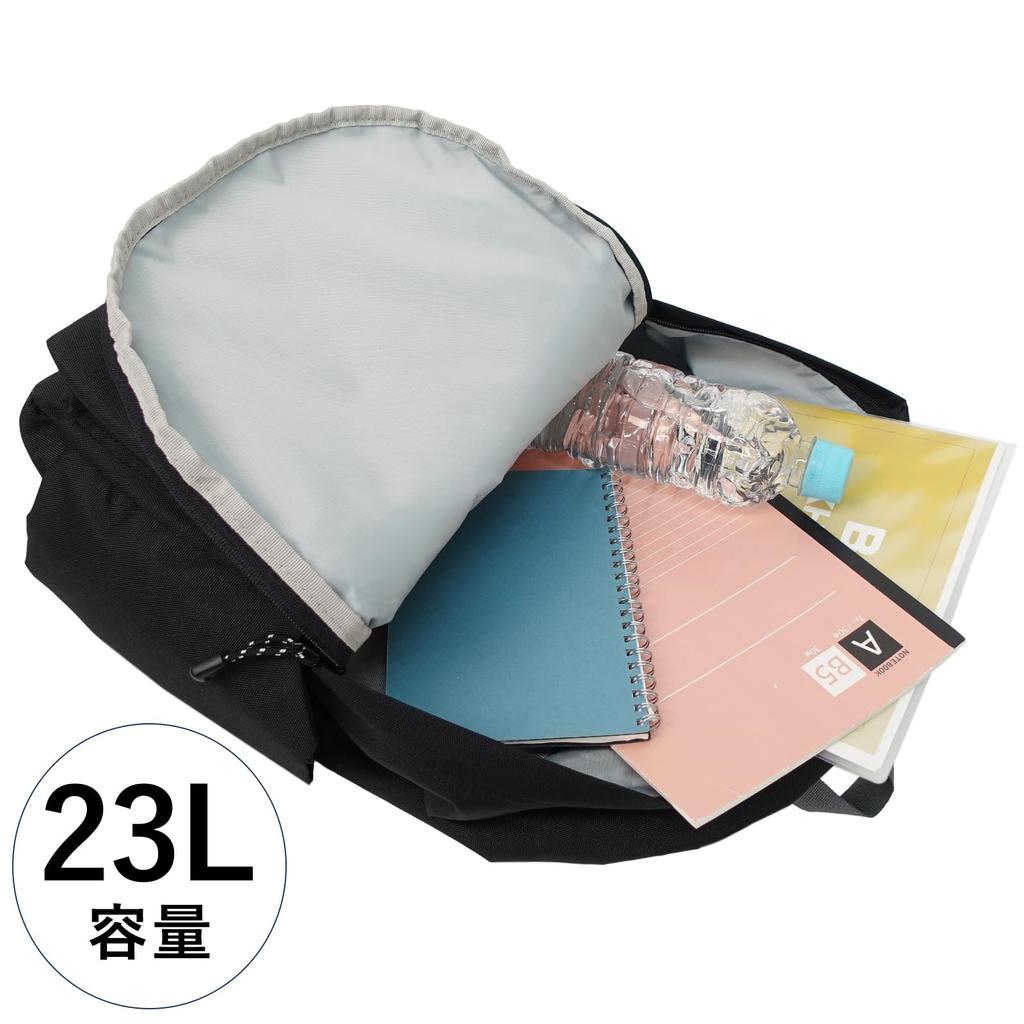 Zaino per Prodotti da Esterno con Copertura, Tasche Laterali, Spazio per A4, Spazio per PC e Spazio per Bottiglie d'Acqua, Grande Capacità 23L, Design Semplice