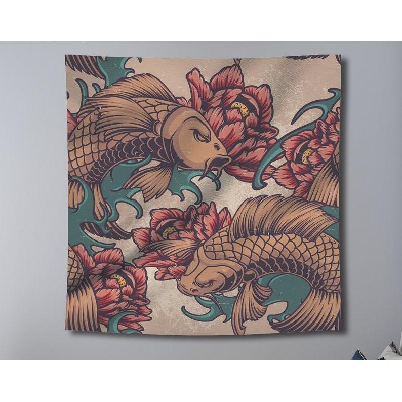 flowers tapestry 75x100 чёрный