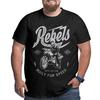 Happiness Cafe Racer Vintage Motorcycle T Shirts Cotton T-Shirts Big Tall Tee Clothes Plus Size Big Size Large 4XL 5XL 6XL