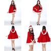 Stunning Women Christmas Red Velvet Santa Claus Cloak Cape Hooded Xmas Cosplay Costume