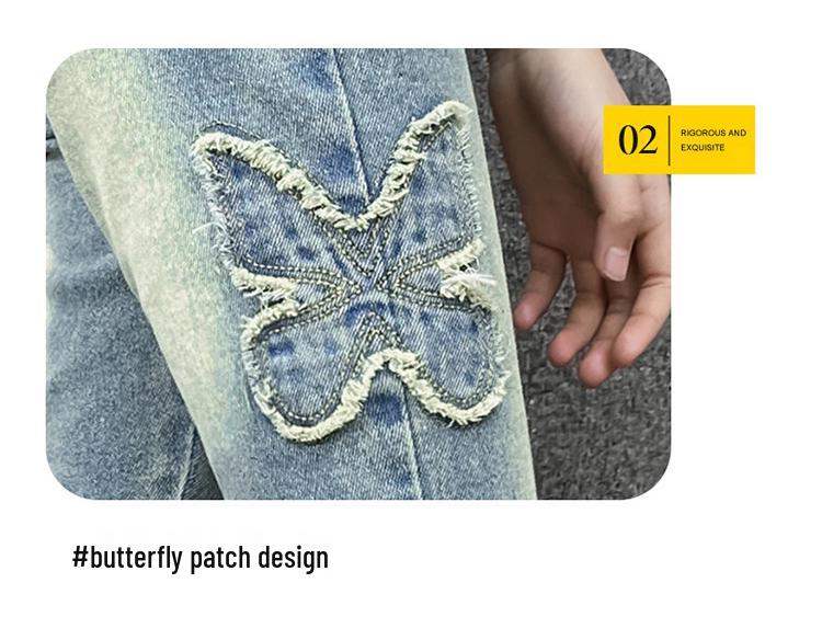 Girls' Denim Flare Pants - 2025 Spring/Autumn Casual Jeans for Big Kids