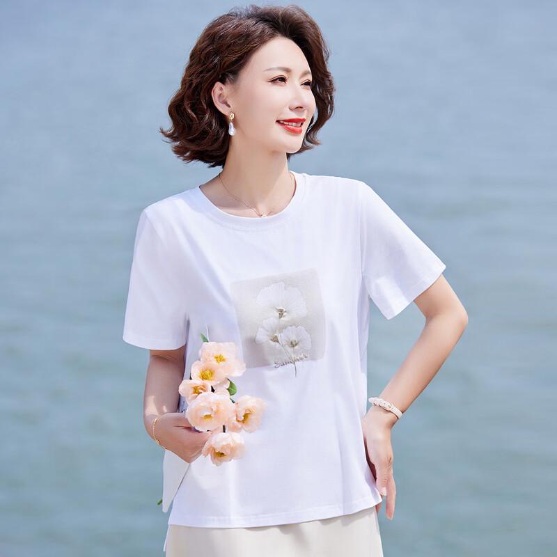 Pastel Women's Floral Print Cotton Stretch Short-Sleeve Top