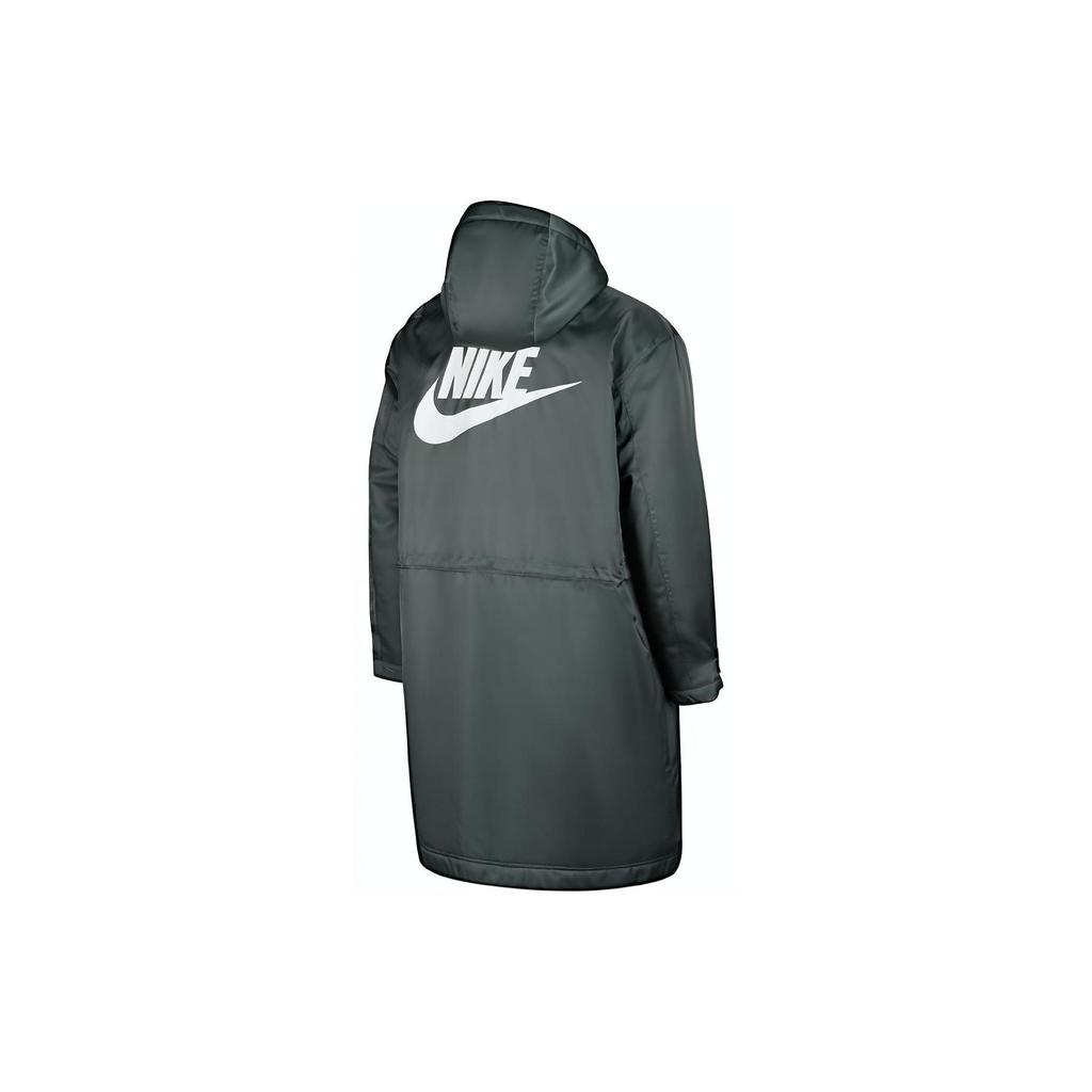 Nike Mid-Length Lamb Fleece Hooded Warm Sports Cotton Jacket Men Jacket Dark-Green BV4695-370