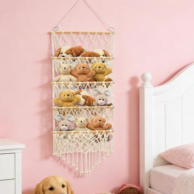 Stuffed Animal Toy Net Hammock Plush Toy Storage Wall Hanging Organizer for Magazines Bath Toys Kids Room Playroom Over Door