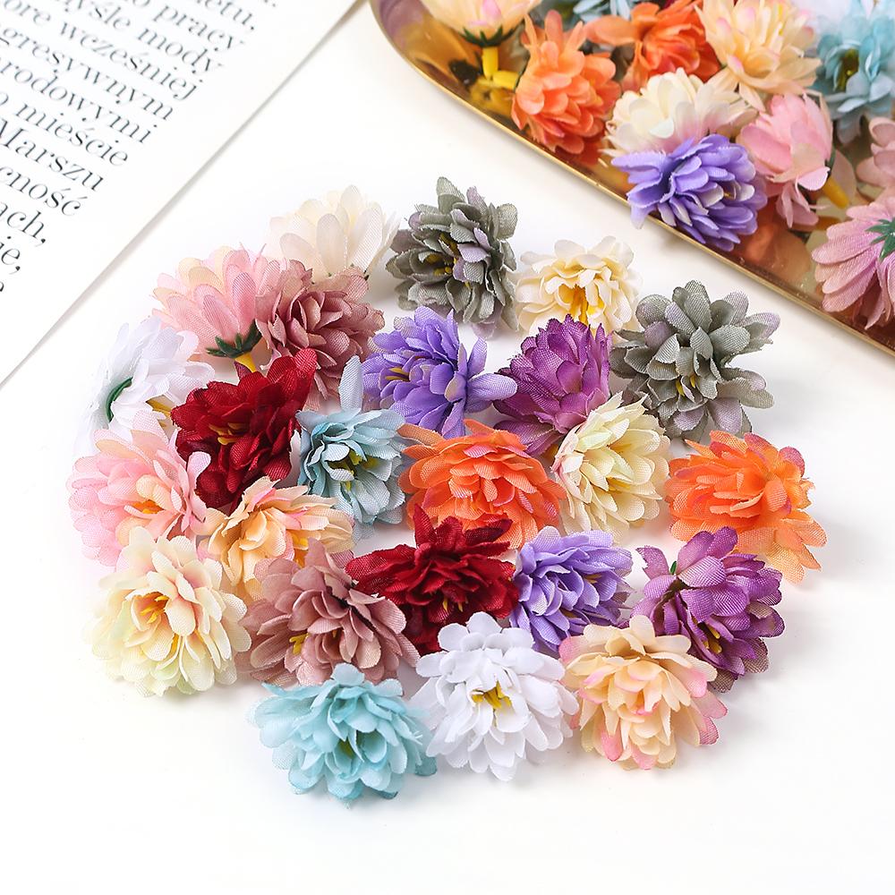 10/20/50 Pièces Roses Artificielles Mini Têtes de Fleurs en Soie Fleurs Simulées Décoration Maison Chambre Accessoires Couronne DIY Décoration Mariage