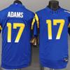 Camiseta de Rugby Bordada Camiseta Deportiva de Equipo Los Angeles Rams 17 Adams Azul Corte Regular