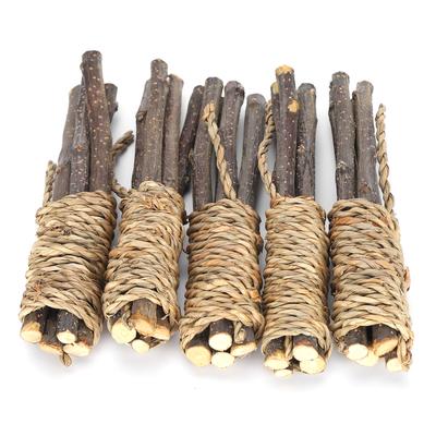 5PCS Wooden Sticks Pet Chew Toys Teeth Cleaner for Parrot/ Rabbit/ Hamster Small Animals