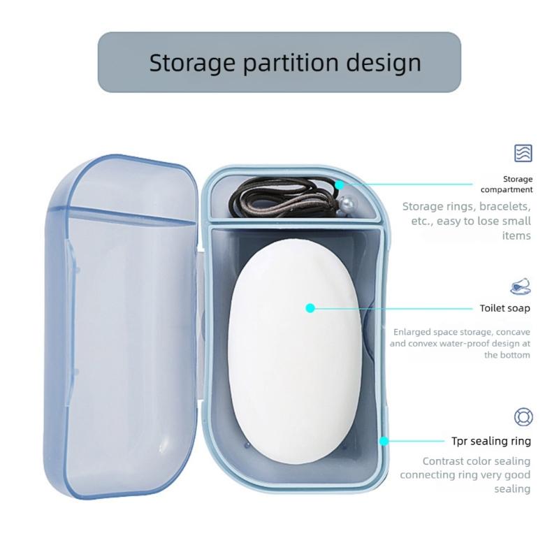 Small Travel Soap Container Secure Cover Multiple Purpose Organizers Jewelry Accessories Storage PP