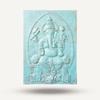 Ganesha Iron Frame Relief Sculpture, 0.7x1m Turquoise