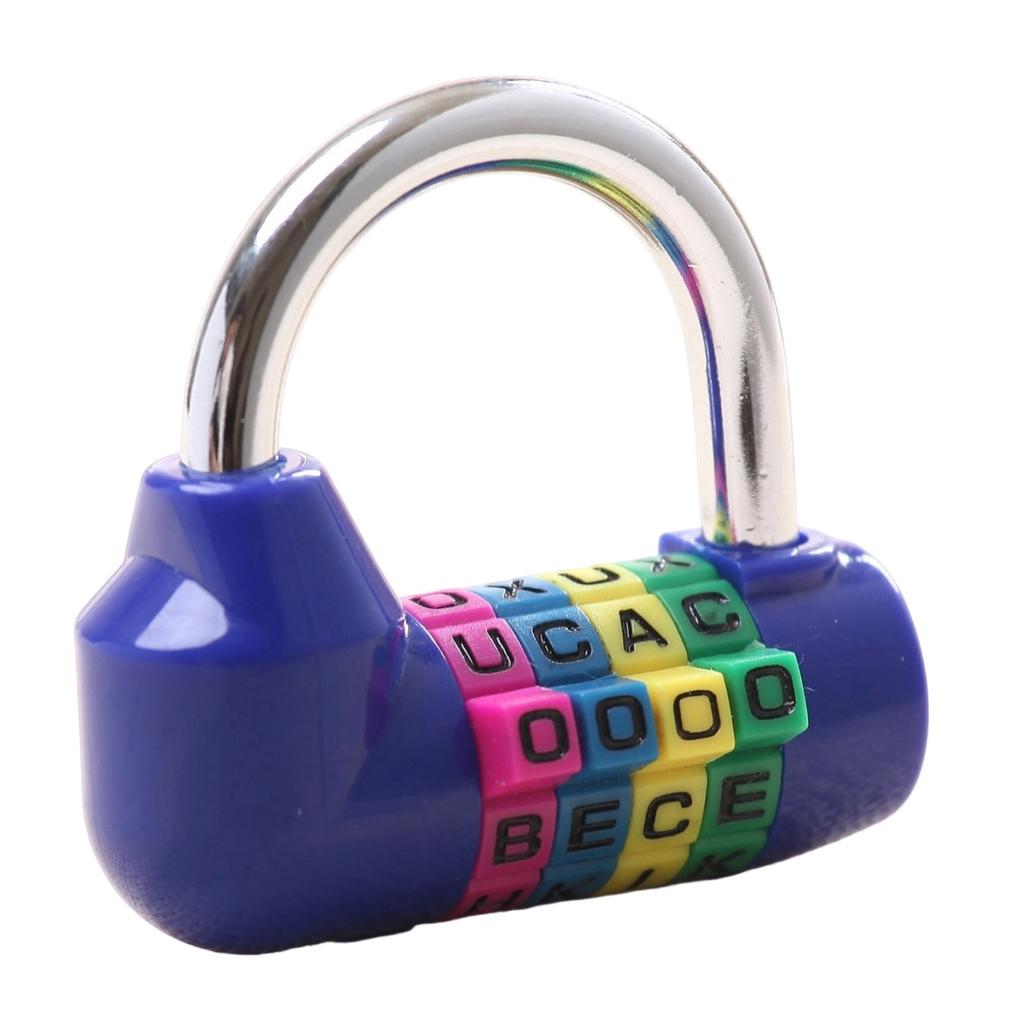 Keyless Mechanical U Padlock Combination Lock Four Letter Code Portable Padlock for Home Drawer and Dorm Locker
