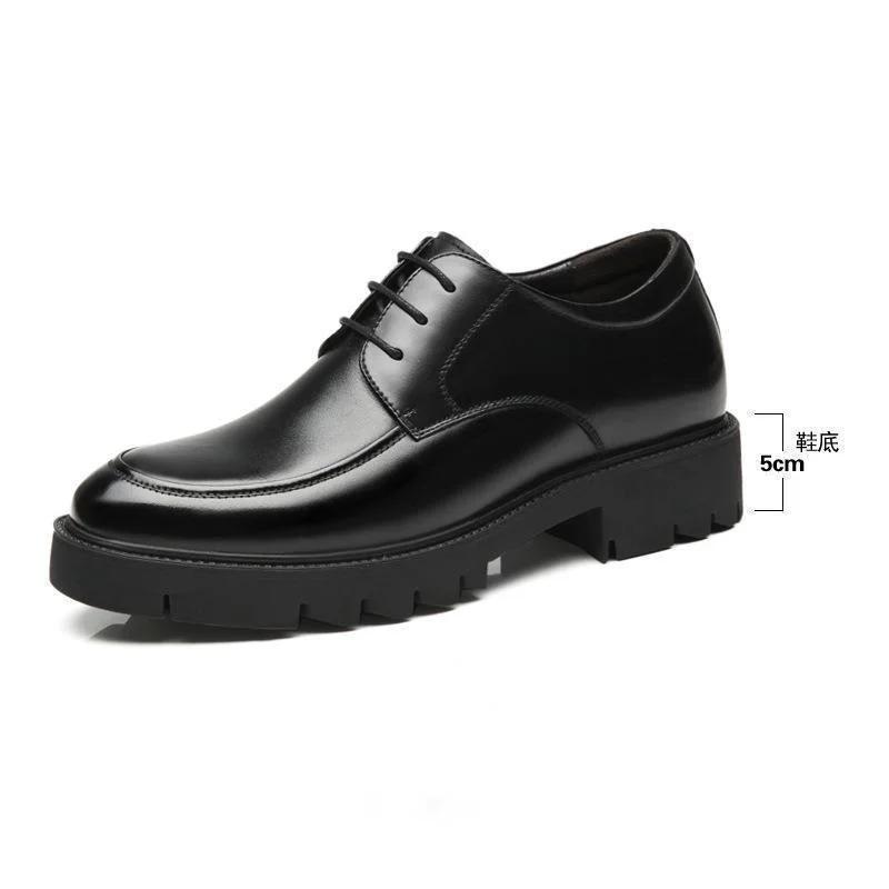 Fashion Brand Genuine Leather Sneakers Men Elevator Shoes Platform Heels 8/10cm Height Increase Heightening Shoes Man Dress Shoes