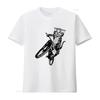 Katze Fährt Fahrrad Unisex T-Shirt Kätzchen Wheelie Umweltfreundliche Mode Jungs Kleidung Vintage Gewaschen Weich Bequem Vintage