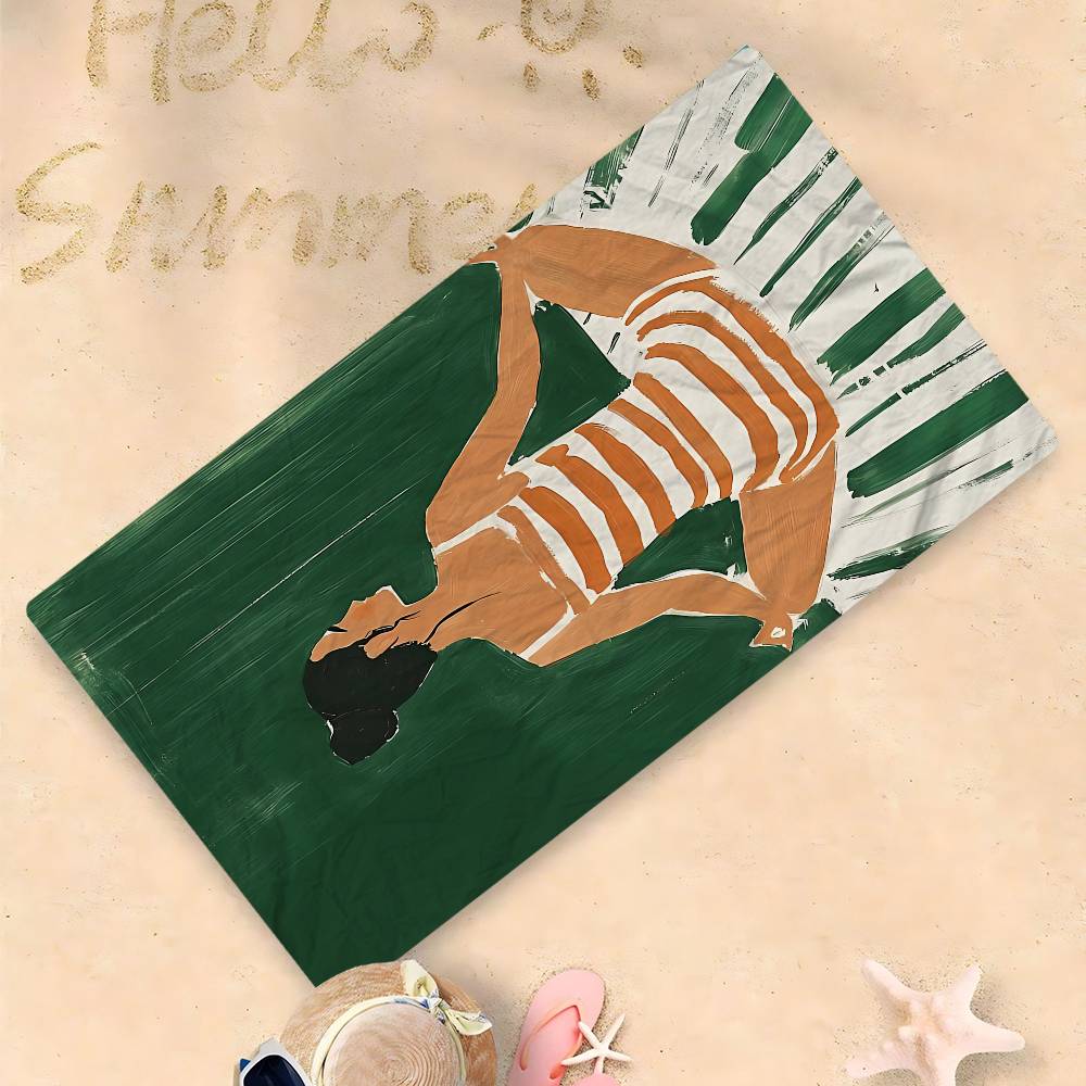 Emerald Abstract People Art Big Microfiber Beach Towels Quick Dry Towel Sand Beach Towels Pool Towel For Travel Swim Pool Yoga