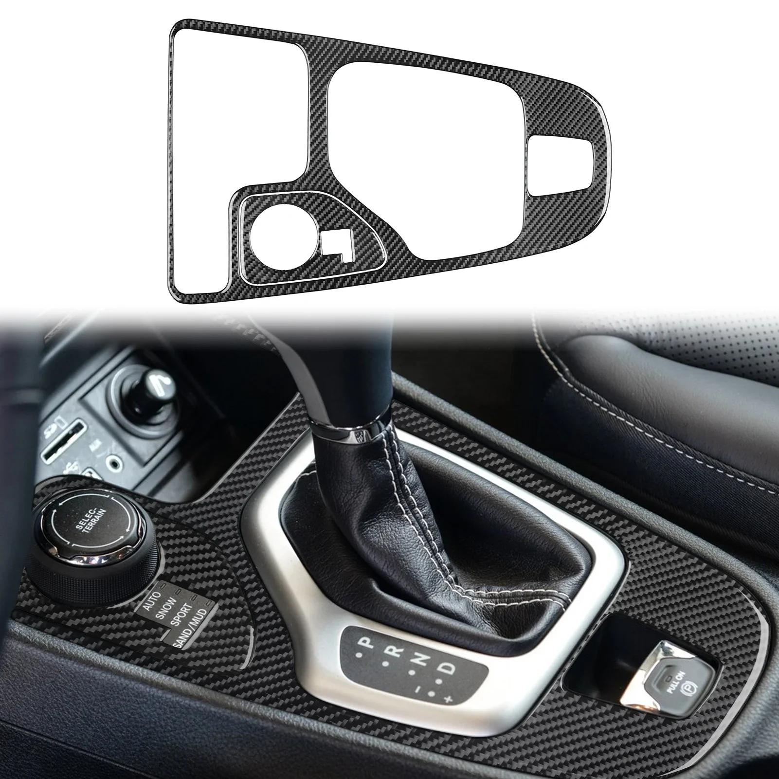 

For Jeep Cherokee KL 2014-2018 Accessories Real Soft Carbon Fiber Car Interior Central Gear Shift Panel Cover Trim Sticker LHD