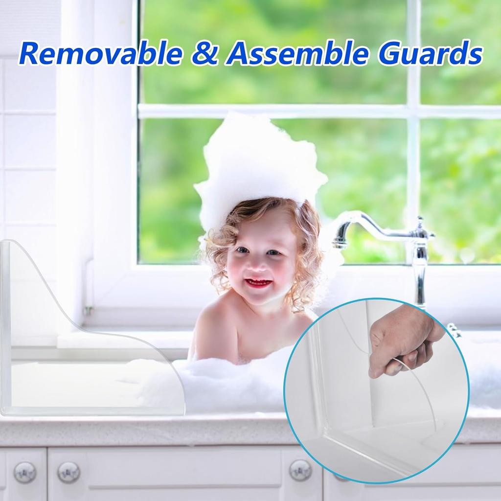 2 Pcs Bathtub Water Guards,Bathroom Shower Splash Guard for Tub, Shower Water Guard for Bathtub Shower Guards Removable, Bathtub Water Splash Guards