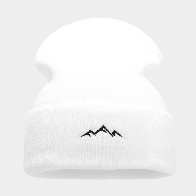 New Mountain Peak Embroidered Wool Hat Men's Retro Hip Hop Hip Hop Knitted Hat Women's Street Fashion Stacking Hat