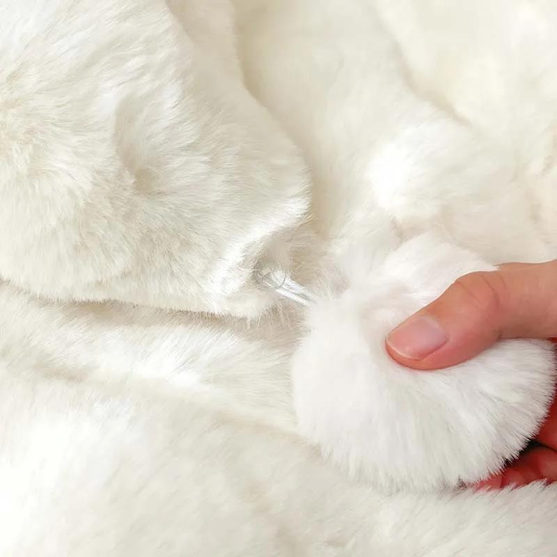 Tuscan Faux Fur Warm Fluffy Bedding Set for Winter Skin Friendly Warmth Plush Duvet Cover Set Queen Thickend Blanket Cover Sets