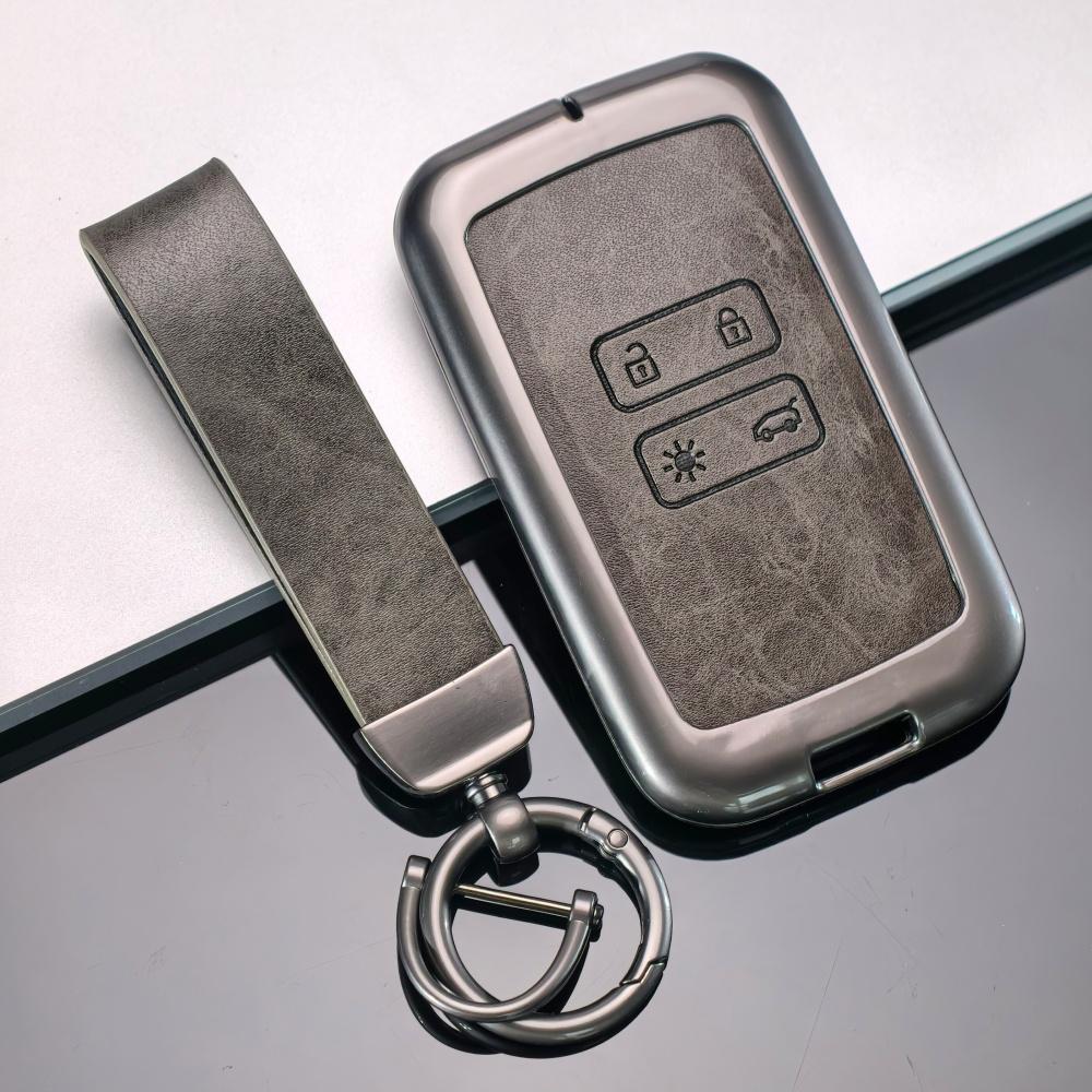 Leather Car Key Case Cover For Dacia Duster Logan 3 Jogger Sandero for Renault Clio 5 Megane 4 Zoe Kadjar Captur Arkana Koleos