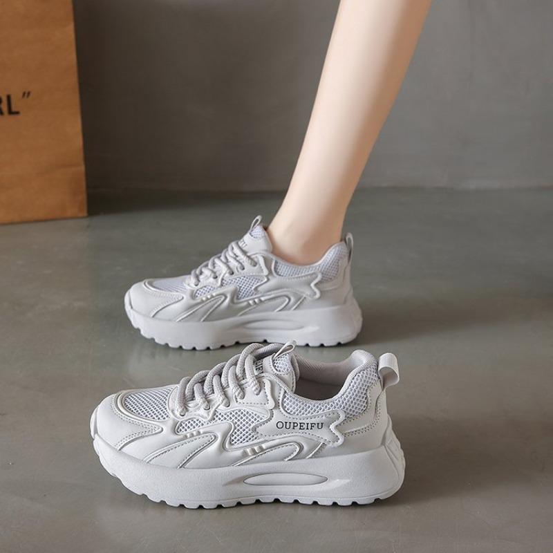 

Fashion Women Sneakers 4.0cm High Platform Sports Dad Shoes New 2025 Summer Breathable Thick Bottom Outdoors Casual Footwear Zaaptos 35 серый