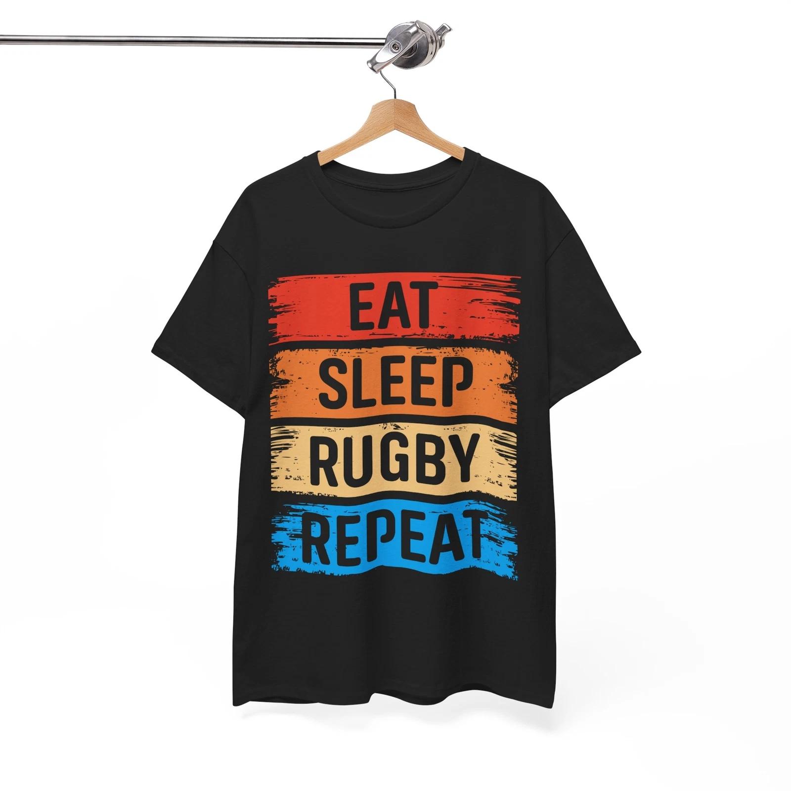 

Eat Sleep RUGBY Repeat Shirt | Play Hard Tackle Harder Tee | Cool Athlete Shirt S