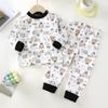 Kids Cotton Thermal Underwear Set Boys Girls Autumn Pajamas Home Wear Long Sleeve Top And Pants Baby Warm Base Layer