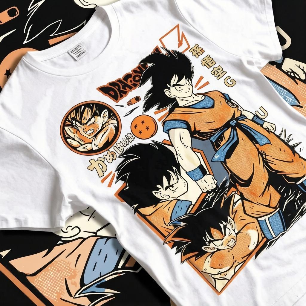 Summer Dragon Ball Tshirt 100 Cotton Vintage Y2K Graphic Print High Quality Unisex Casual Streetwear Tshirt S