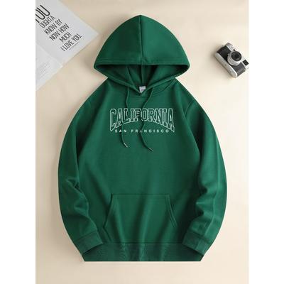 Men's New Fashion Hoodie, Casual Daily Drawstring Hooded Sweatshirt, Monogrammed, Front Kangaroo Pocket, Men's Jacket