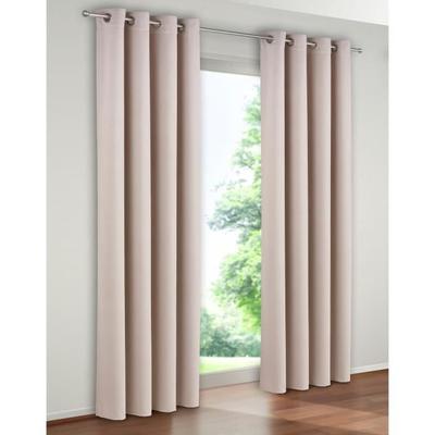 Blackout Curtains - Beige - 140x260 Cm - 100% Polyester - 8 Metal Eyelets - Interior
