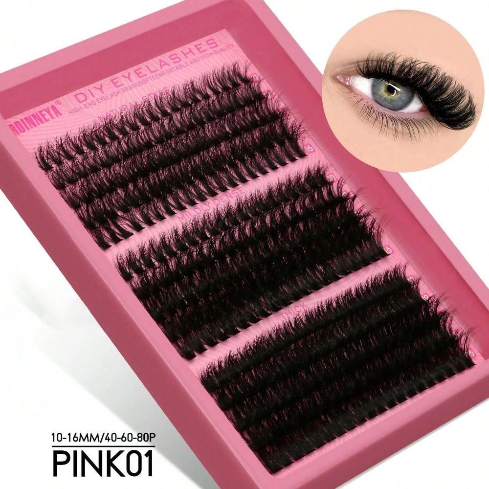 Natural Look 3D Faux Mink Lash Wispy Style DIY Lash Extension Kit  Makeup Enhancement
