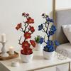 Small Fake Wintersweet Flower Bonsai with White Pot Artificial Faux Plants  Indoor Decoration