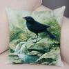 Birds And Flowers Double-sided Printed Pillow Cover Short Plush Suitable Living Rooms Bedrooms Sofas Throw Cushion Cover