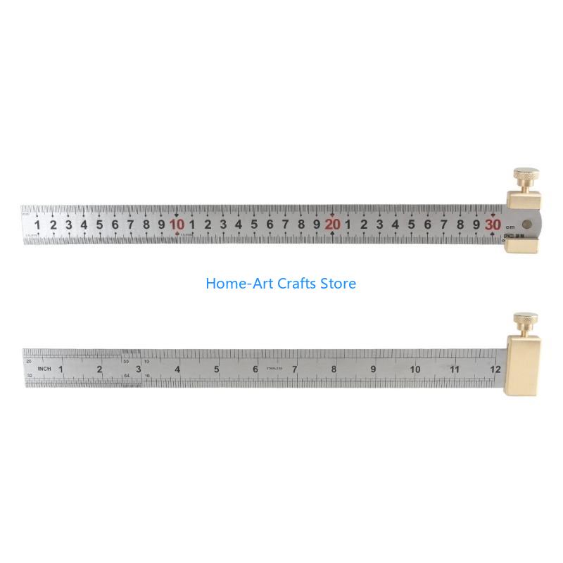 Y3NA Steel Ruler Positioning Block Ruler Limiters Measuring MarkingGauges Carpentry