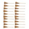 20pcs Wooden Mini Witch Broom White Rope Yellow Halloween Witch Broom 5.5in Mini Witch Brooms Miniature Witch Broom Party Favors