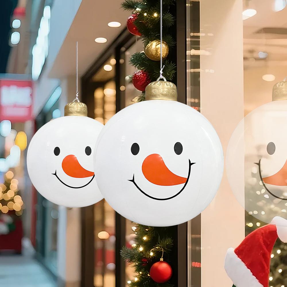 1Pc Inflatable White Snowman Christmas Ball Pvc Giant Ball Christmas Xmas Tree Decoration Xmas Gift
