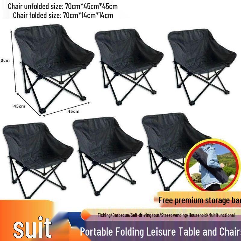Portable Outdoor Folding Chair & Table Set with Backrest for Camping & Home Use