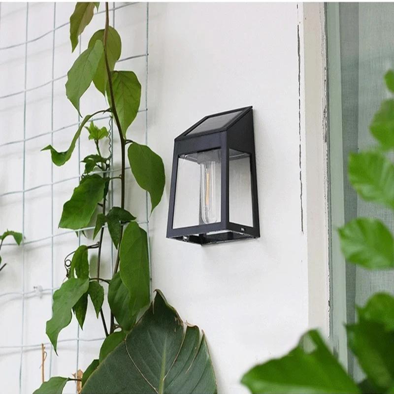 Solar Wall Light Outdoor Waterproof Sunlight Pathway Fence Lamp Yard Luminous Wall Washer Garden Decoration Tungsten Light Bulb